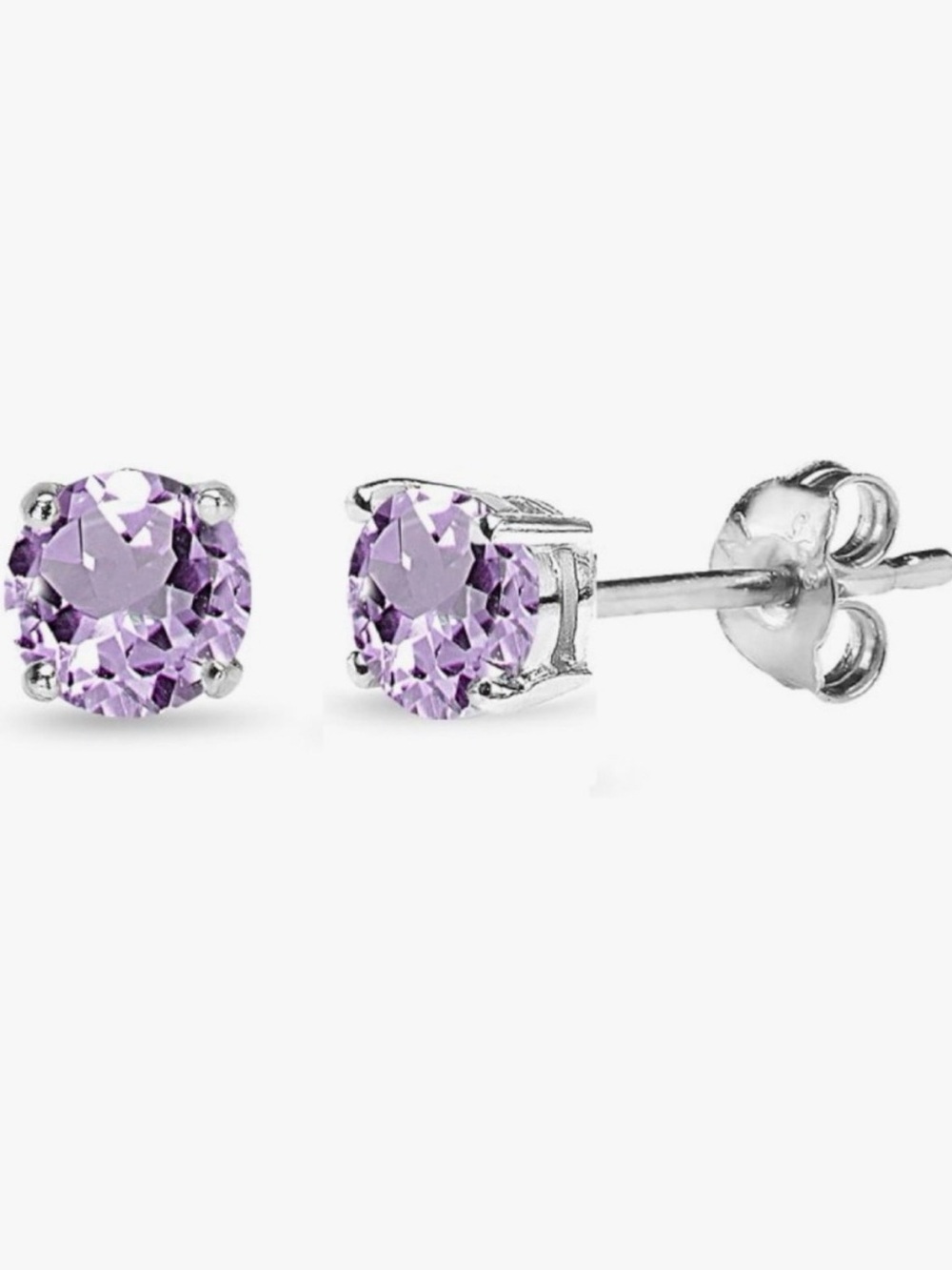 CZ Amethyst 14k Gold Plated Stud Earrings. New.